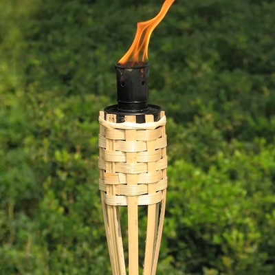 천연 Bambu Tiki Torch 정원 장난감 어린이 및 야외 파티를위한 다채로운 Bambu Torch