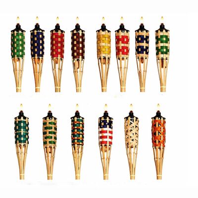 야외 캠핑, 정원 파티 장식용 천연 대나무 토치, 수제 친환경 불 토치, 방수