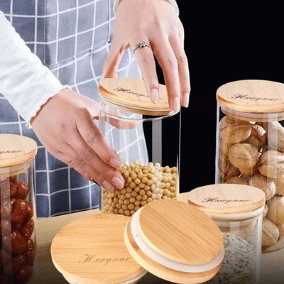 흰가루병 방지 맞춘 나무 LID 시리얼 비스킷 저장은 가정 주방 사용을 진동시킵니다