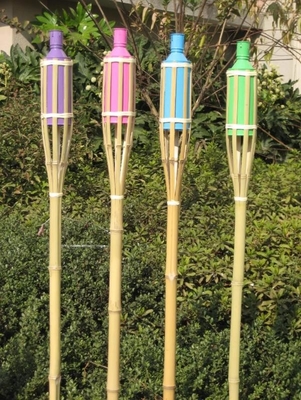 리필러블 대체 오일 양철통과 야드 정원 야외 대나무 티키 횃불