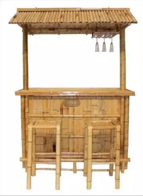 아래 캐비닛 선반 걸상과 카바나 파티 대나무 열대 티키 바 220x160cm