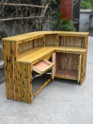 아래 캐비닛 선반 걸상과 카바나 파티 대나무 열대 티키 바 220x160cm