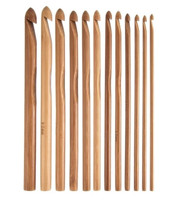 손으로 짠 경품 대나무 원형편은 탄화 대나무 크로셰 뜨개질용 바늘을 자극합니다