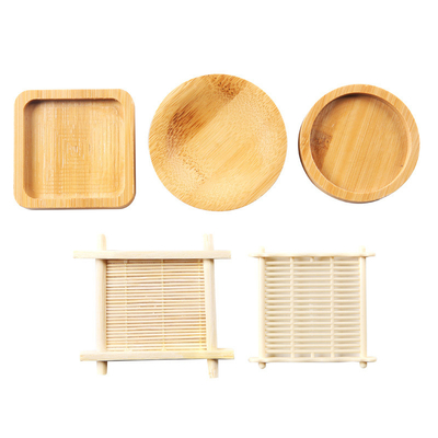 양조용 Bambu Coasters, Squre Round Coasters for Crafts 코팅 된 평면 음료 컵 코스터