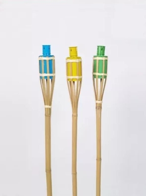 야외 장식용 검은 금속 픽 홀더와 함께 천연 대나무 티키 톱치