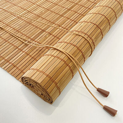 자연 친환경 Bambu Roller Blinds 로마 스타일 창문 그림자 Indoor Outdoor Privacy Decor