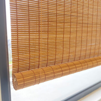 자연 친환경 Bambu Roller Blinds 로마 스타일 창문 그림자 Indoor Outdoor Privacy Decor