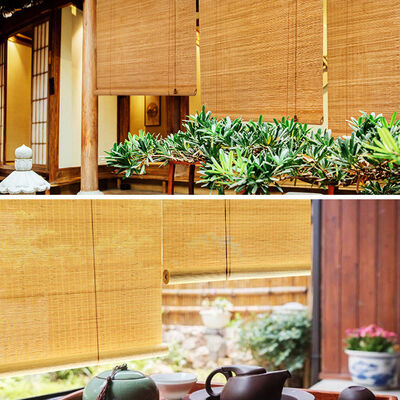 자연 친환경 Bambu Roller Blinds 로마 스타일 창문 그림자 Indoor Outdoor Privacy Decor